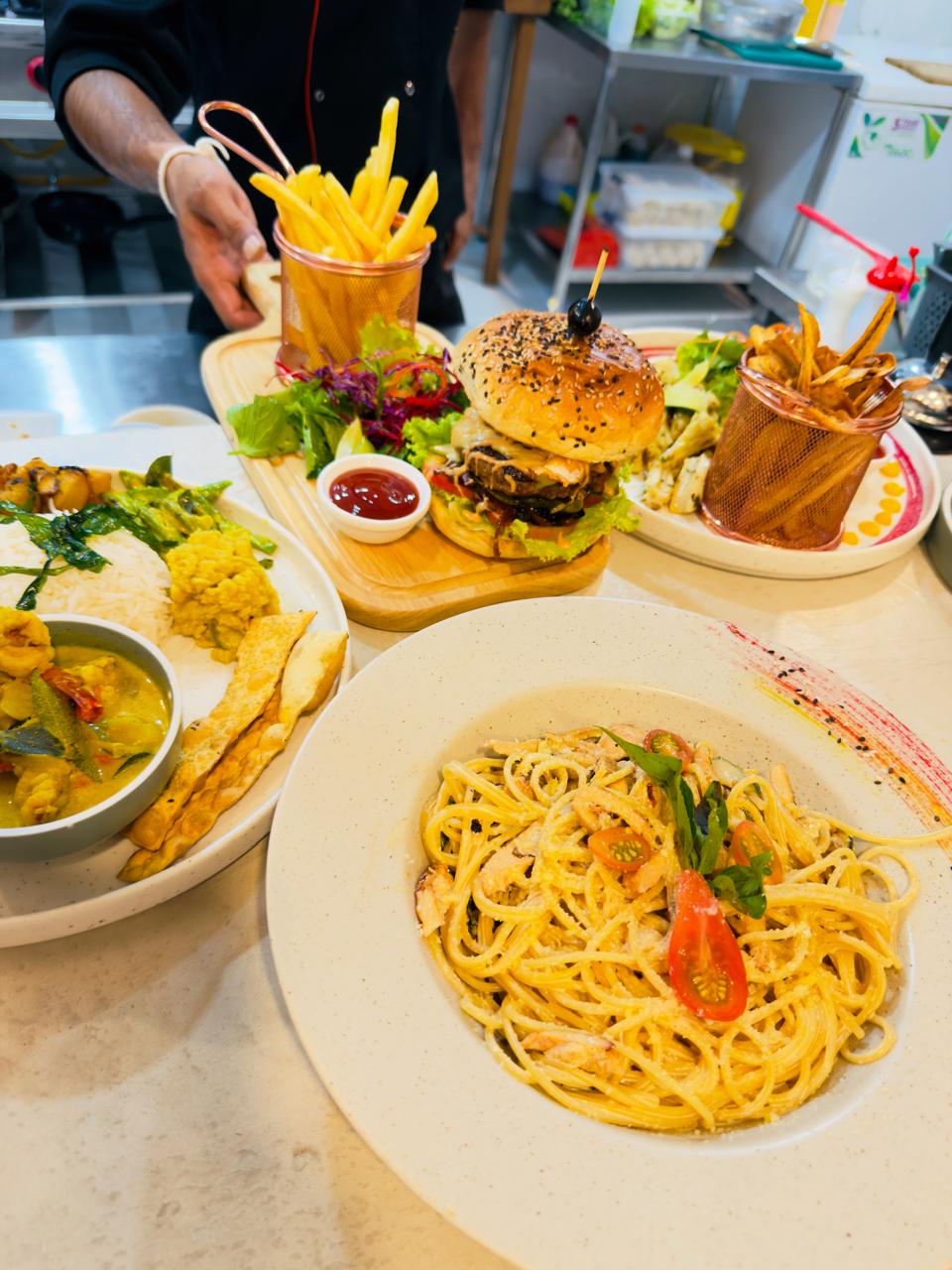 Indian and Western fusion dishes served at AnĀ restaurant, Mirissa